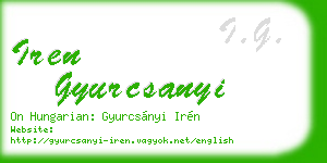 iren gyurcsanyi business card